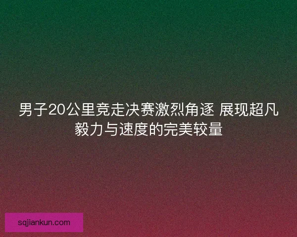 男子20公里竞走决赛激烈角逐 展现超凡毅力与速度的完美较量