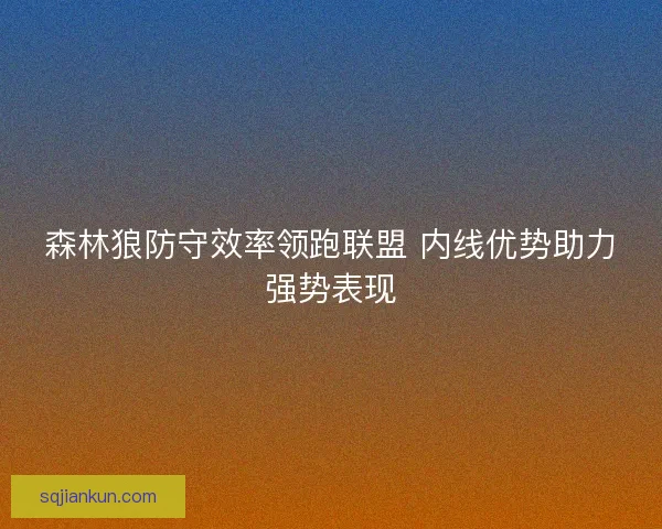 森林狼防守效率领跑联盟 内线优势助力强势表现 森林狼防守效率领跑联盟 内线优势助力强势表现