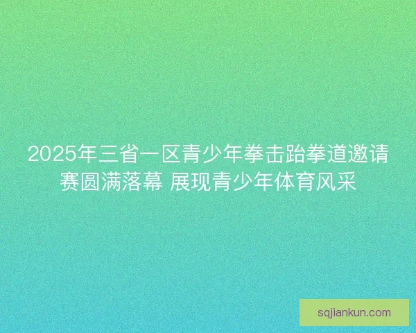 2025年三省一区青少年拳击跆拳道邀请赛圆满落幕 展现青少年体育风采 2025年三省一区青少年拳击跆拳道邀请赛圆满落幕 展现青少年体育风采