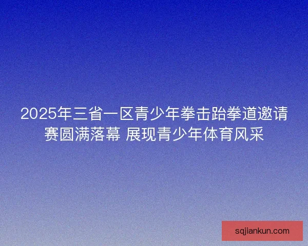 2025年三省一区青少年拳击跆拳道邀请赛圆满落幕 展现青少年体育风采